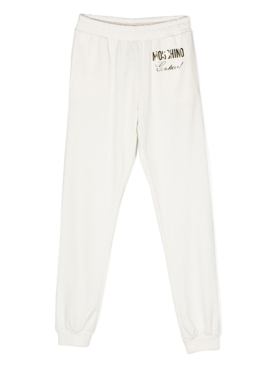 Moschino Teen Logo-print Tracksuit Trousers In White