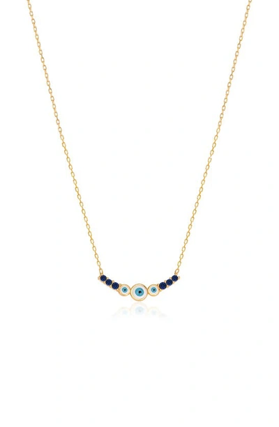 Gabi Rielle 14k Gold Vermeil Cz Enamel Evil Eye Necklace