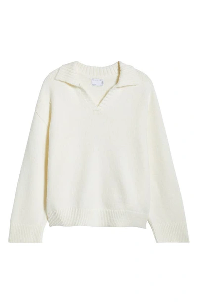 Asos Design V Neck Sweater In Cream-white