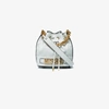 Moschino White Logo Leather Bucket Bag