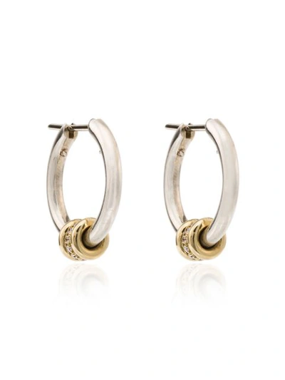 Spinelli Kilcollin 18k Yellow Gold And Silver Ara Hoop Earrings In Metallic