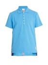 Thom Browne Classic Cotton-piqué Polo Shirt In Light Blue