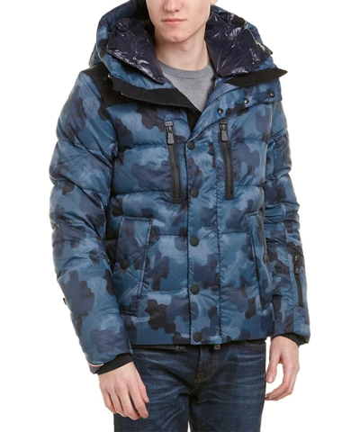 Moncler Rodenberg Camouflage Quilted Down Jacket In Blue | ModeSens