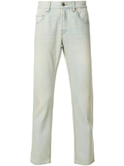 Gucci Men's Bleached 80s Straight-leg Jeans In Light Blue