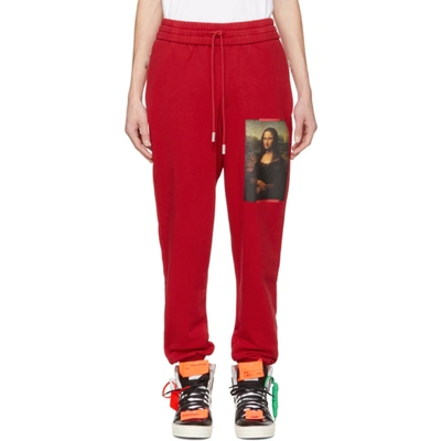 Off-white Monalisa Print Track Pants In Red
