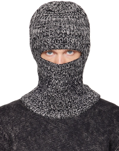 A Personal Note 73 Gray Ribbed Balaclava In 071 Grey
