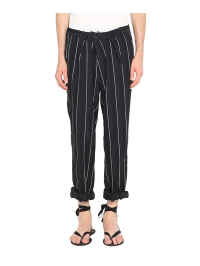 Haider Ackermann Kunzite Cotton Blend Belted Pants In Black