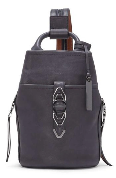 Vince Camuto Small Luk Adjustable Leather Backpack - Grey In Gravel