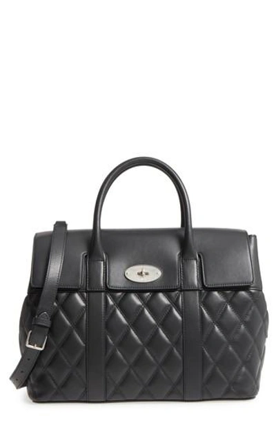 Mulberry Bayswater Quilted Calfskin Leather Satchel Black ModeSens