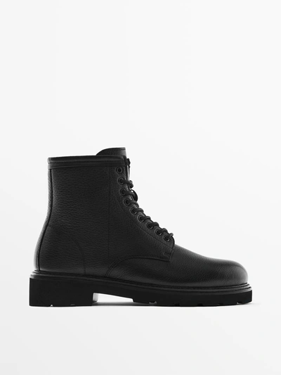 Massimo Dutti Leather Boots - Limited Edition In Black