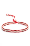 Chan Luu Beaded Bracelet In Silver/ Bright Coral