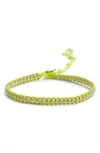 Chan Luu Beaded Bracelet In Silver/ Neon Yellow