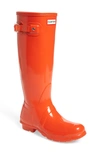 Hunter Original High Gloss Boot In Orange