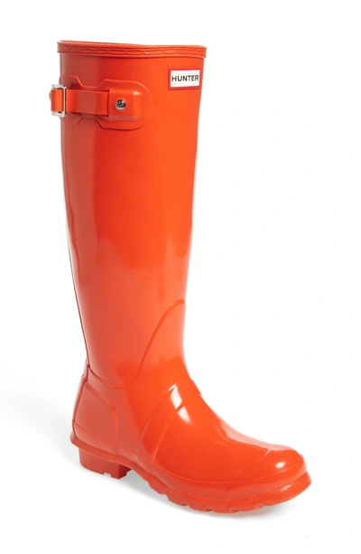 Hunter Original High Gloss Boot In Orange