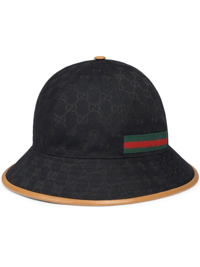Gucci Gg Monogram-print Bucket Hat In Black