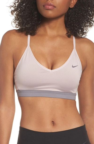 Nike Indy Sports Bra In Particle Rose/ Gunsmoke