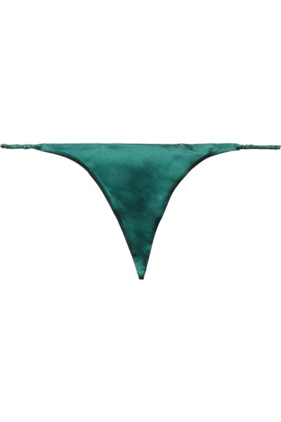 Fleur Du Mal Luxe Silk-satin Thong In Ceramic