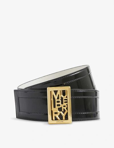 Mulberry Sadie Logo-embellished Leather Belt In Black