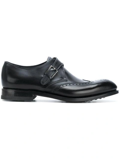 Ferragamo Side Buckle Oxford Shoes In Black