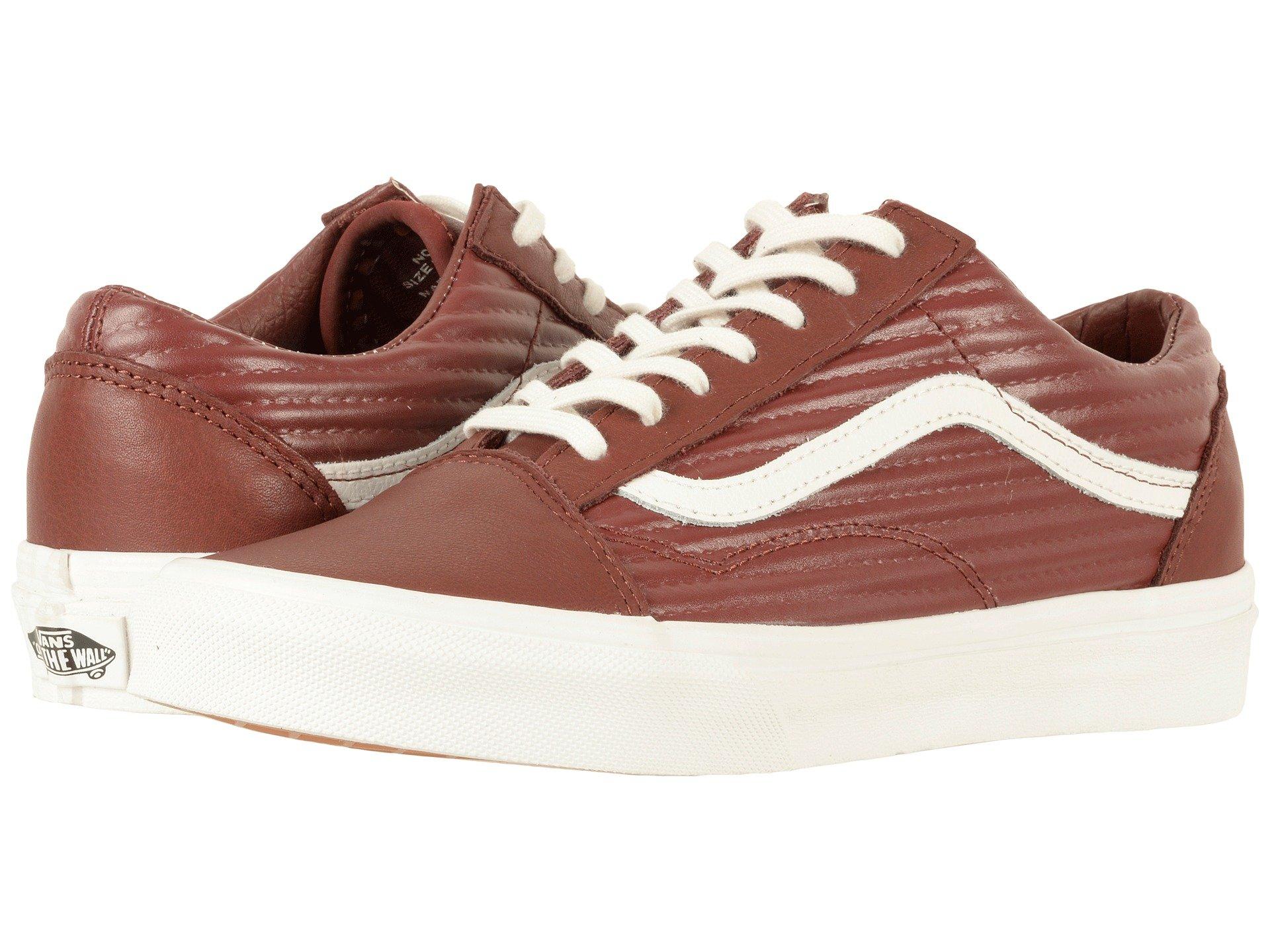 brown leather old skool vans