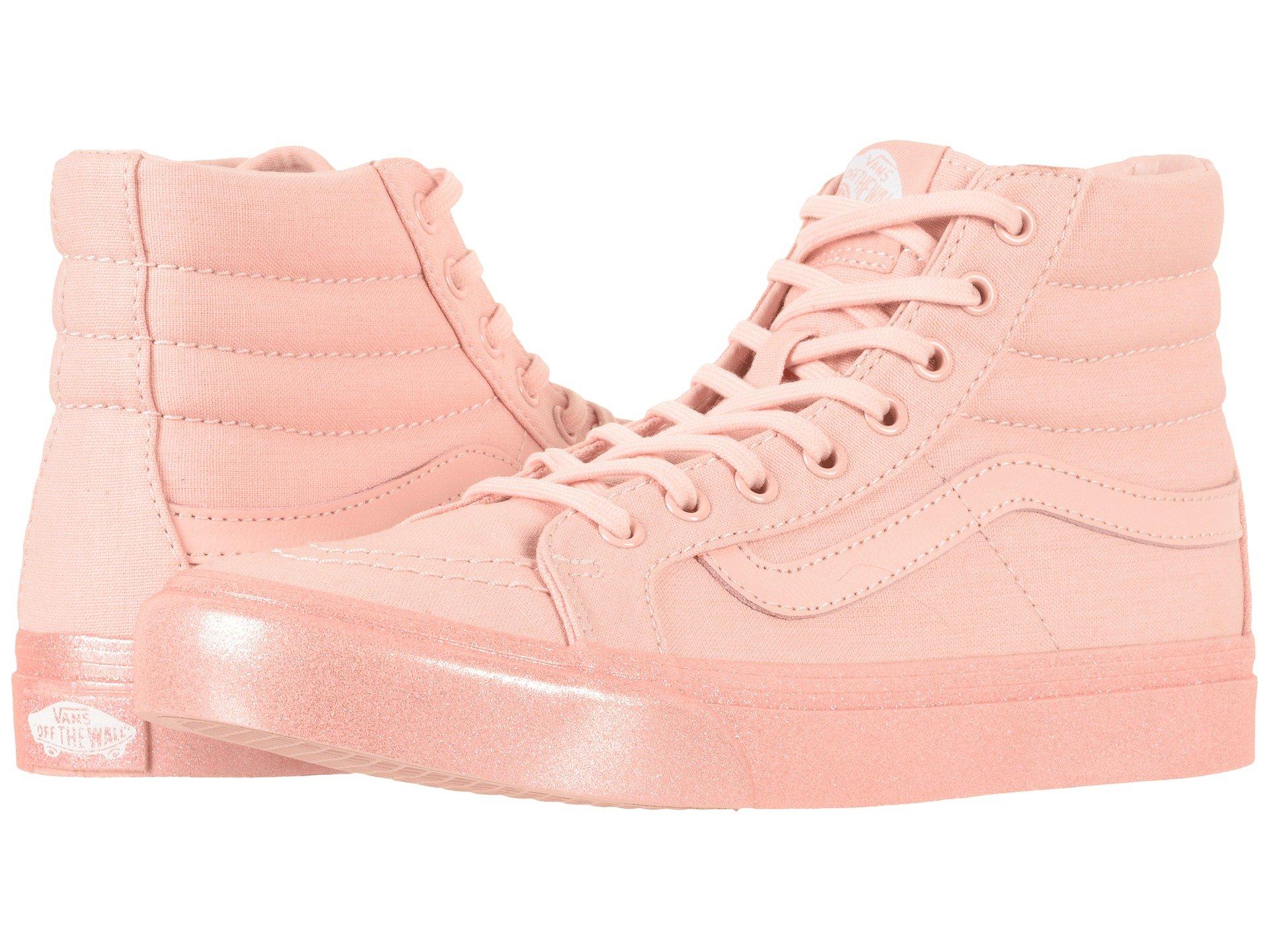 silver glitter vans high top
