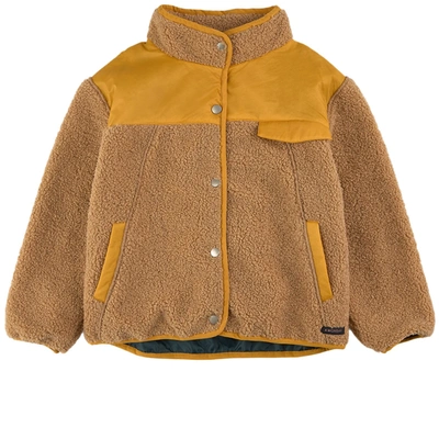 A Monday In Copenhagen Kids' Theodor Faux Fur Jacket Dull Gold In Yellow