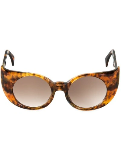 Barn's Eye-liner Frame Sunglasses In Brown