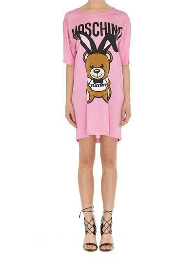 Moschino Playboy Toy T-shirt Dress In Rosa | ModeSens