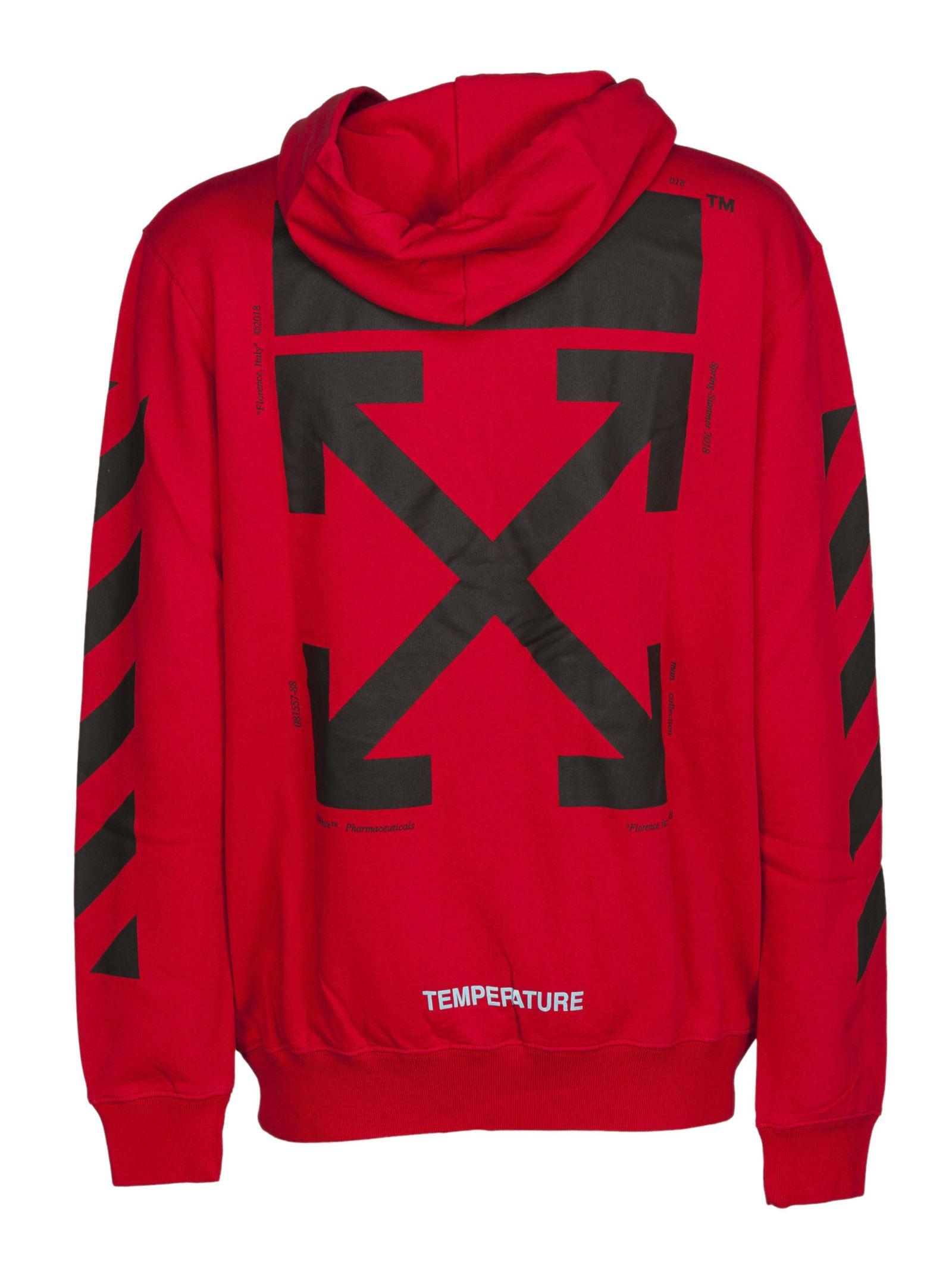 off white red diag arrow hoodie