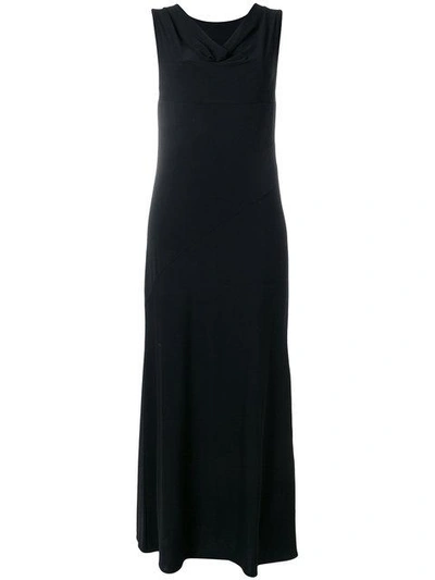 Mm6 Maison Margiela Cowl Neck Maxi Dress In Black