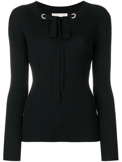 Michael Michael Kors Tie-front Ribbed Sweater