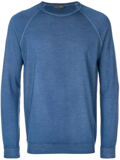 Drumohr Classic Fitted Sweater In Blue