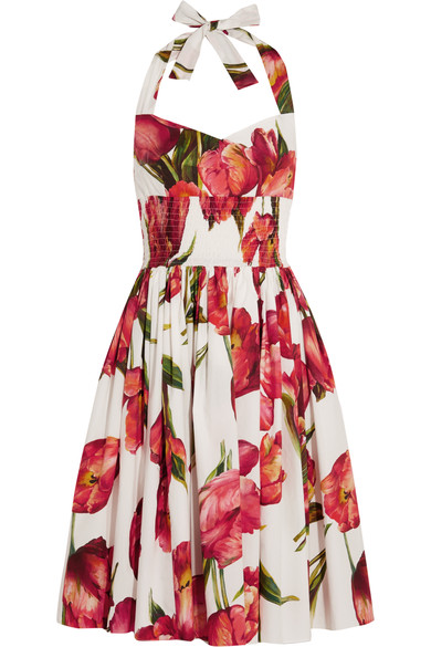 Dolce & Gabbana Floral-print Cotton-poplin Dress | ModeSens