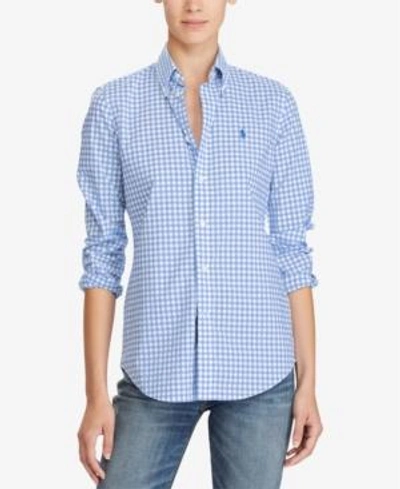 Polo Ralph Lauren Slim-fit Gingham Poplin Cotton Button-down Shirt In Deep Navy