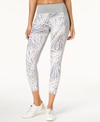 Calvin Klein Performance Radiant Printed High-waist Cropped Leggings In Sand Combo