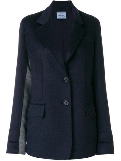 Prada Contrast Panel Blazer - Blue