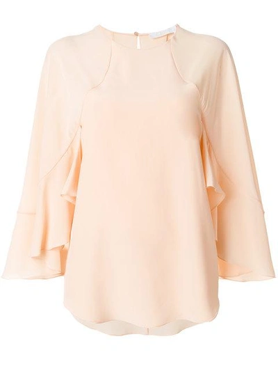 Chloé Ruffle Sleeved Blouse In Pink
