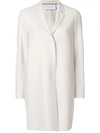 Harris Wharf London Concealed Fastening Elongated Coat In Neutrals