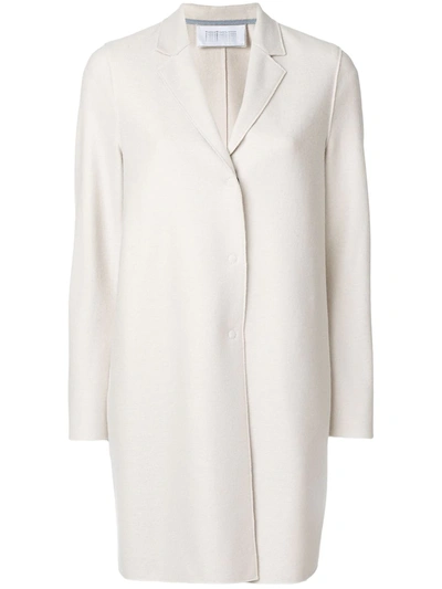 Harris Wharf London Concealed Fastening Elongated Coat In Neutrals