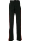 Alexander Mcqueen Side-stripe Straight-leg Jeans In 1000