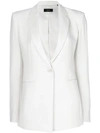 Theory Essential One-button Polished Wool Jacket In White