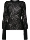 Givenchy Sheer Embroidered Knitted Top - Black