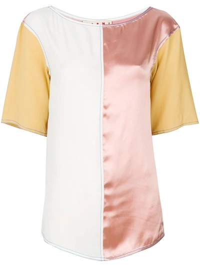 Marni Colour Blocked Blouse In Pink