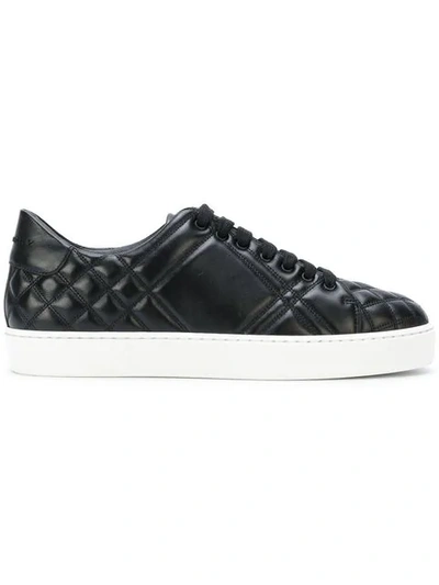 Burberry Westford Quilted Leather Sneakers In Black