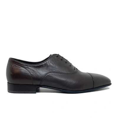Salvatore Ferragamo Leather Oxford Shoes In Brown