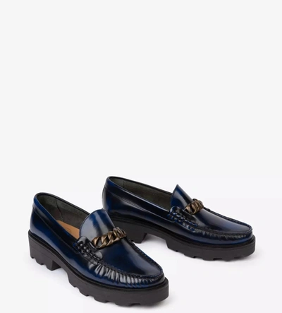 Penelope Chilvers Idler Chain Loafer In Blue