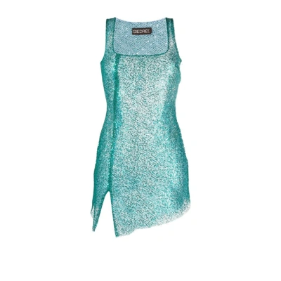 Siedres Blue Jill Sequinned Fishnet Mini Dress In Green | ModeSens