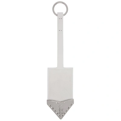 Calvin Klein 205w39nyc White Leather Metal Tip Keychain In 101 White