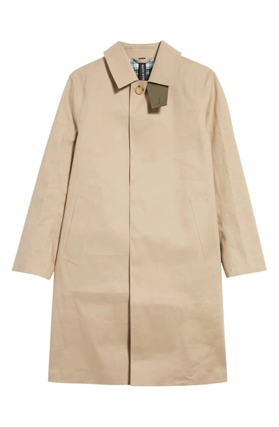 Mackintosh Tartan Oxford Waterproof Bonded Cotton Coat In Beige