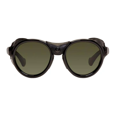 Moncler Black Ml0046 Sunglasses In 01r Black